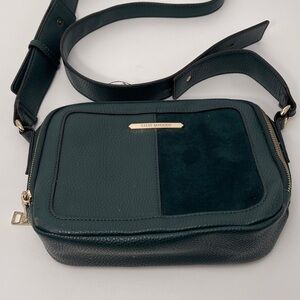 Steve Madden Teal and Black Crossbody Bag Faux Leather / Suede
